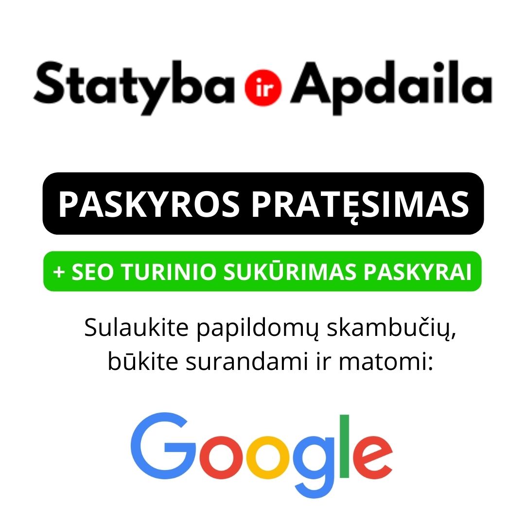 Paskyros pratęsimas + Google SEO turinio sukūrimas paskyrai